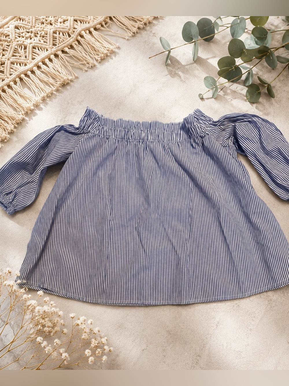 American Eagle Outfitters Blue & White Striped Top